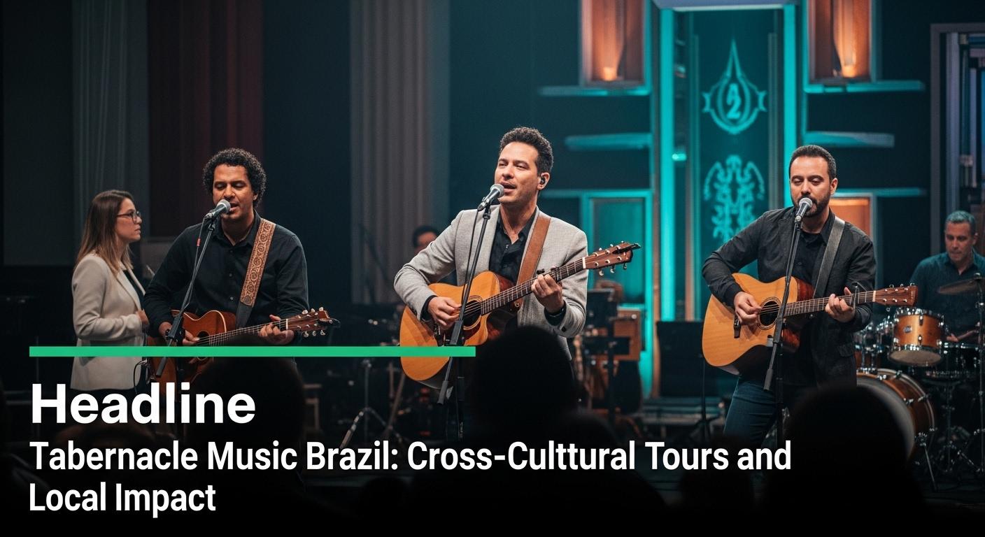 Choral ensemble performing in Brazil during an international concert tour