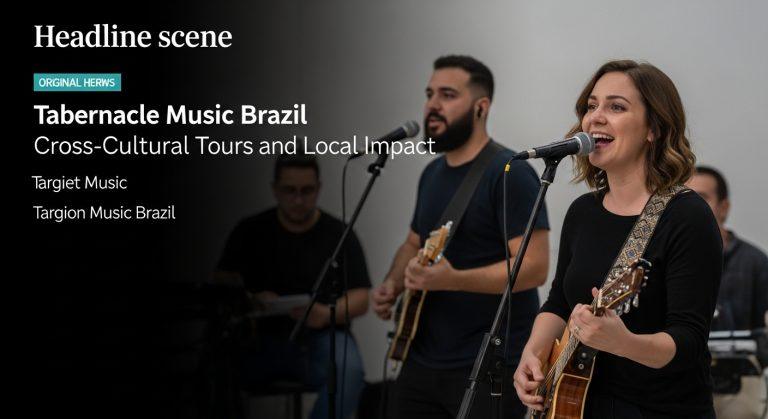 Choral ensemble performing in Brazil during an international concert tour