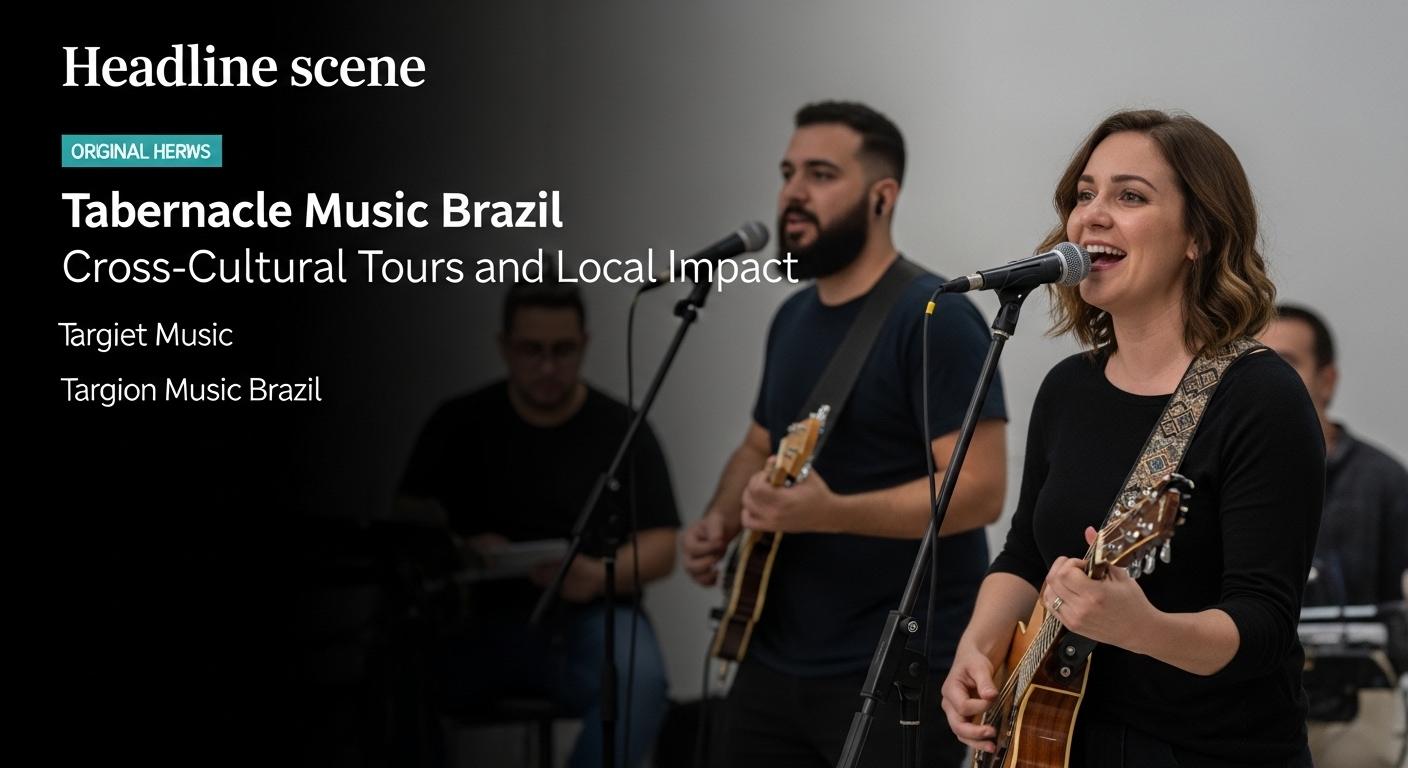 Choral ensemble performing in Brazil during an international concert tour
