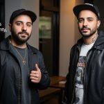 Portrait of a Brazilian musician in a moody urban setting representing vorcaro and the music scene