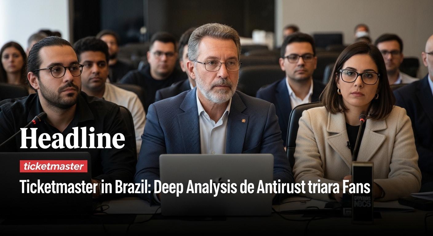 Newsroom desk with Brazil flag and concert tickets