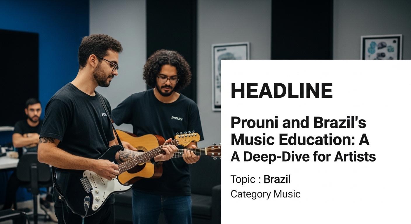 Brazilian music student with PRONU scholarship certificate on campus