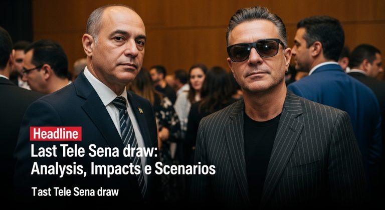 Fãs discutindo o último sorteio da Tele Sena com bilhetes coloridos e cenário de entretenimento.