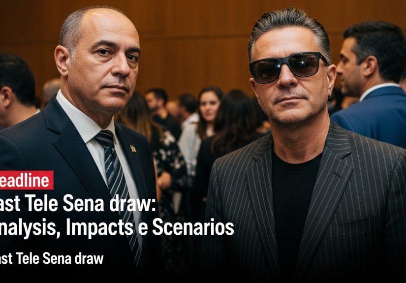 Fãs discutindo o último sorteio da Tele Sena com bilhetes coloridos e cenário de entretenimento.